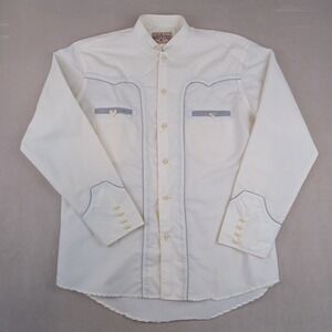 West Tex Large Mens Shirt Western Toggle Button FLAWS‎ Long Sleeve 23x28